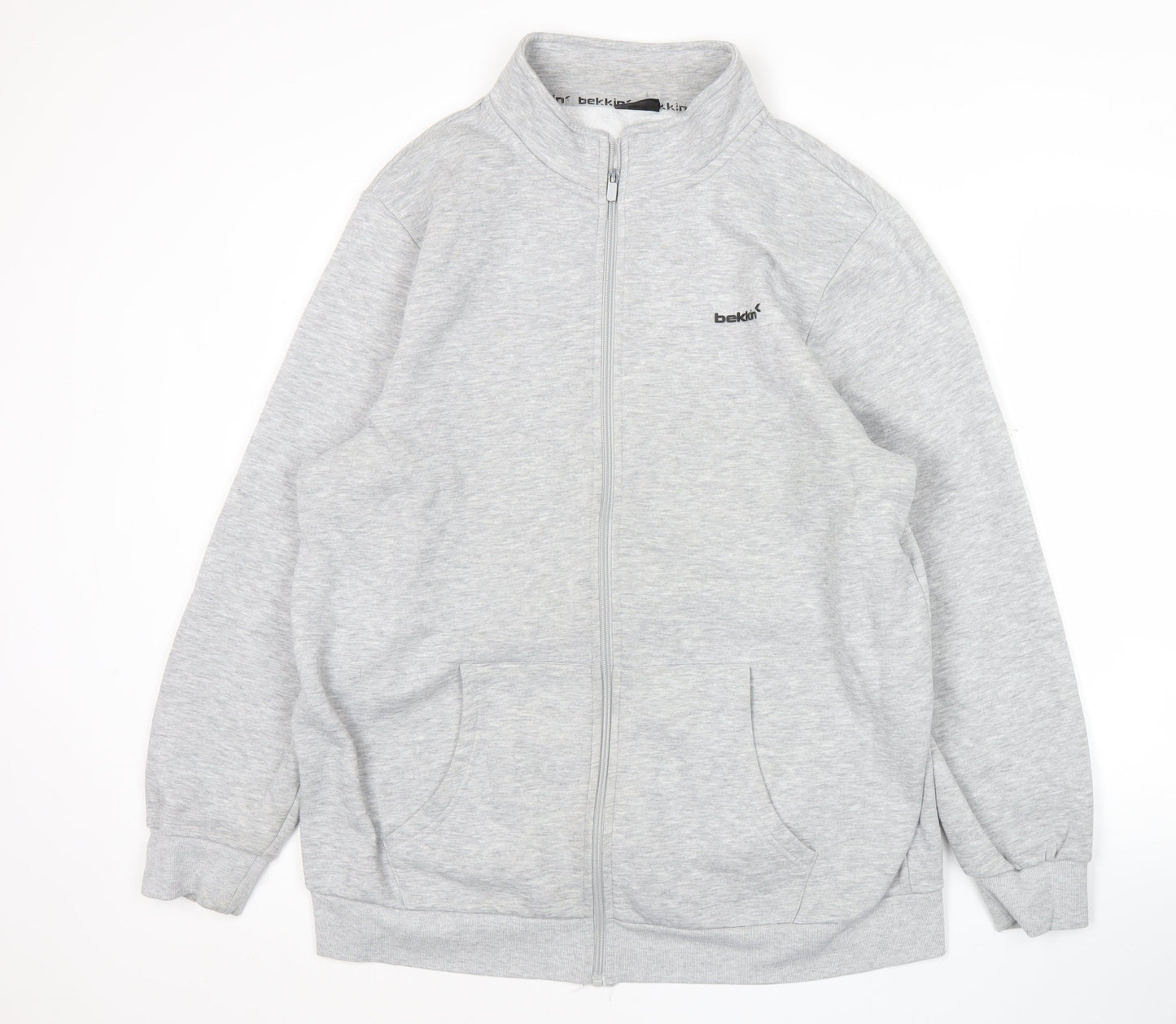 Bekkin Men's Grey 2XL Track Jacket Full Zip Regular Fit