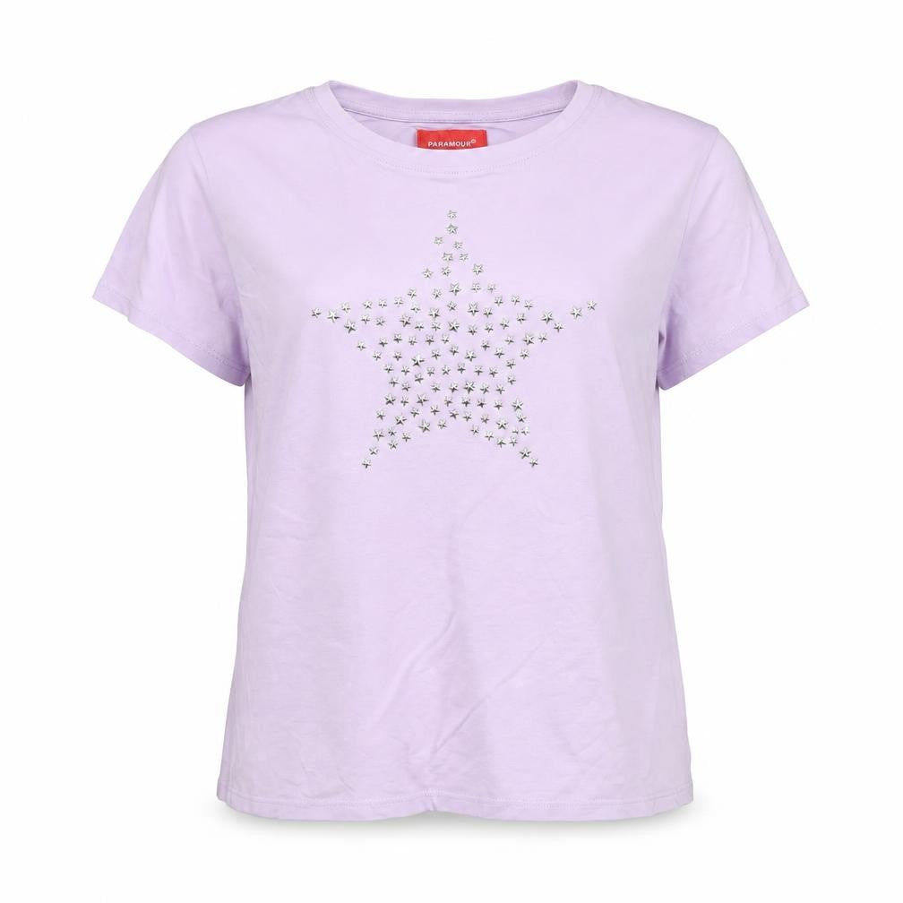 Paramour Womens Purple Size 12 Cotton Studded Star T-Shirt