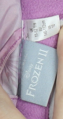 Additional view of Disney Frozen girls’ pink purple puffer jacket coat age 11 years hooded