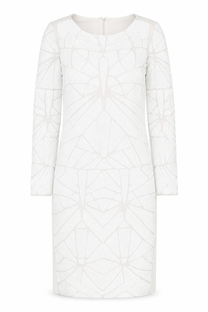 Missguided Women’s White Bodycon Sequin Dress Size 10 Long Sleeve