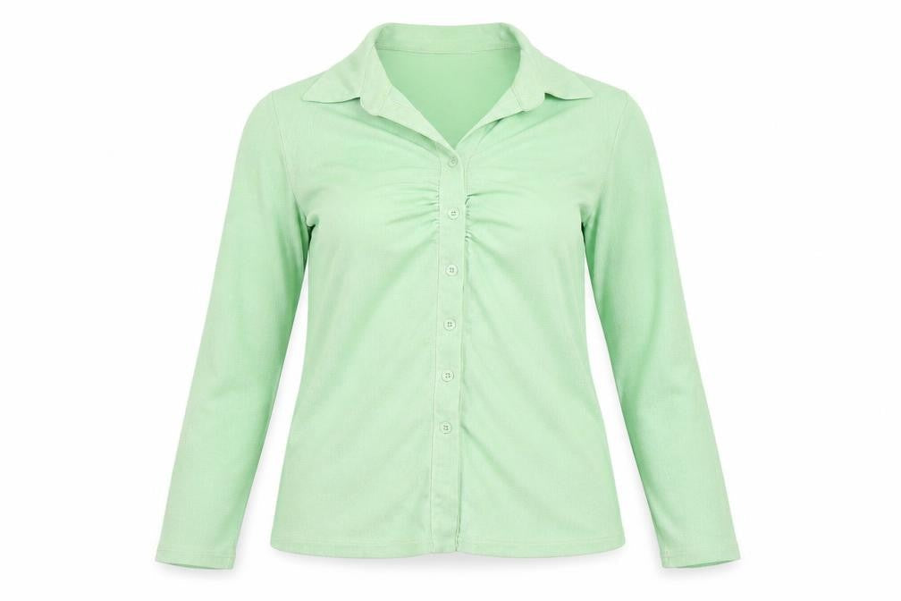 Daisy Street Womens Green Size 14 Collared Button-Up Top