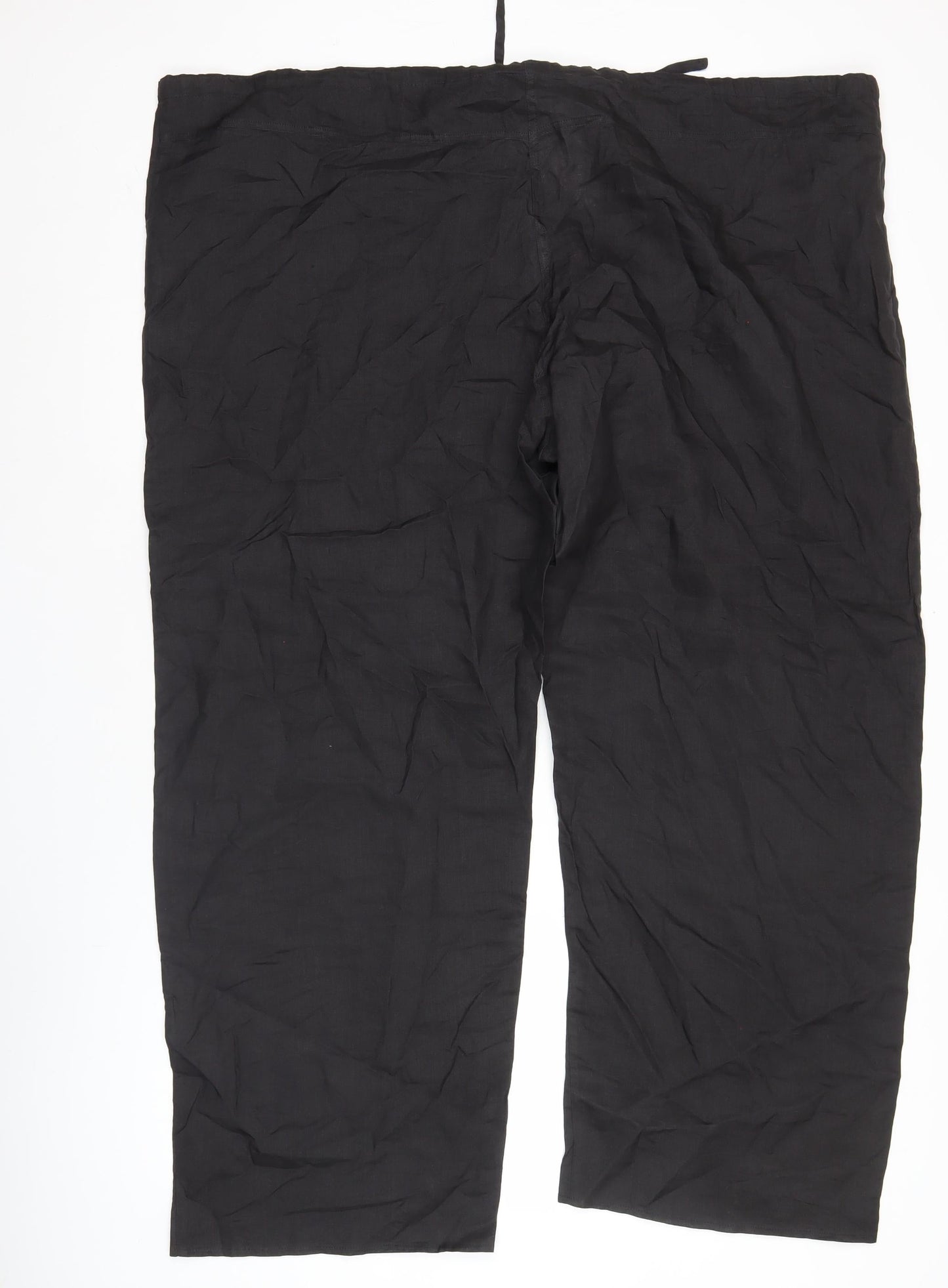 Mish Mash Women’s Black Wide-Leg Linen Blend Trousers Size 26