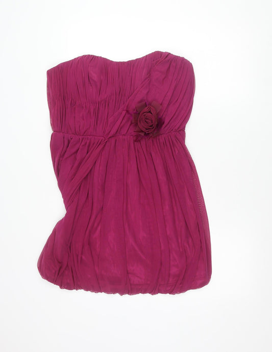 Next Women’s Pink Strapless Ruched Bodycon Dress Size 16