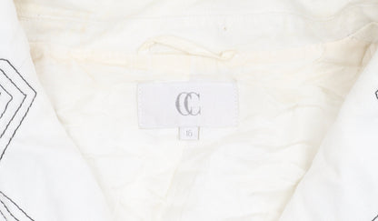 Country Casuals Women White Size 16 Linen Blend Tailored Suit Jacket