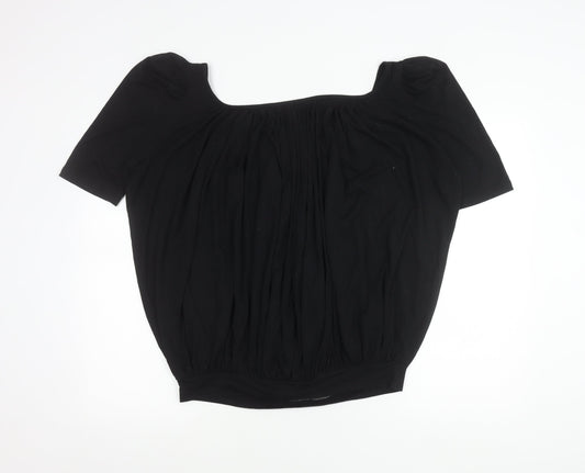 Betty Jackson Studio Womens Black Size 14 Square Neck Tunic Blouse