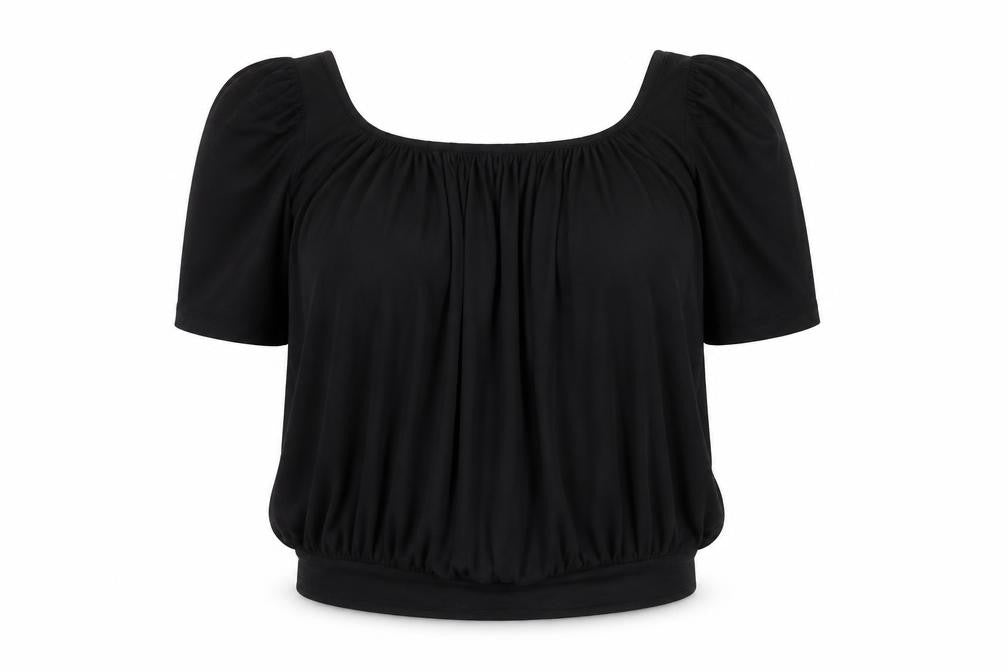 Betty Jackson Studio Womens Black Size 14 Square Neck Tunic Blouse