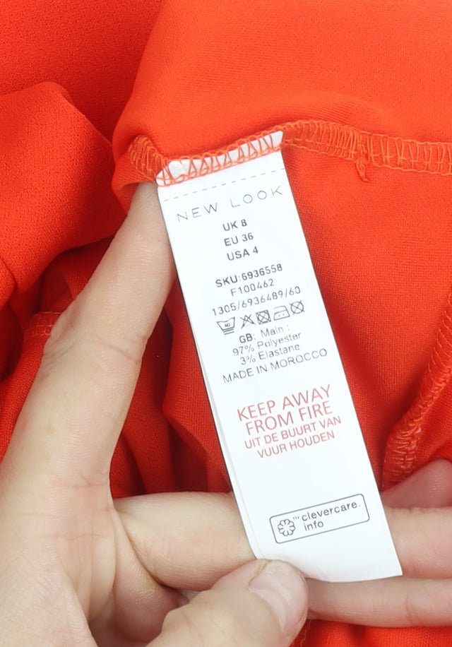 New Look Womens Orange Wide-Leg Jumpsuit Size 8 Summer Partywear