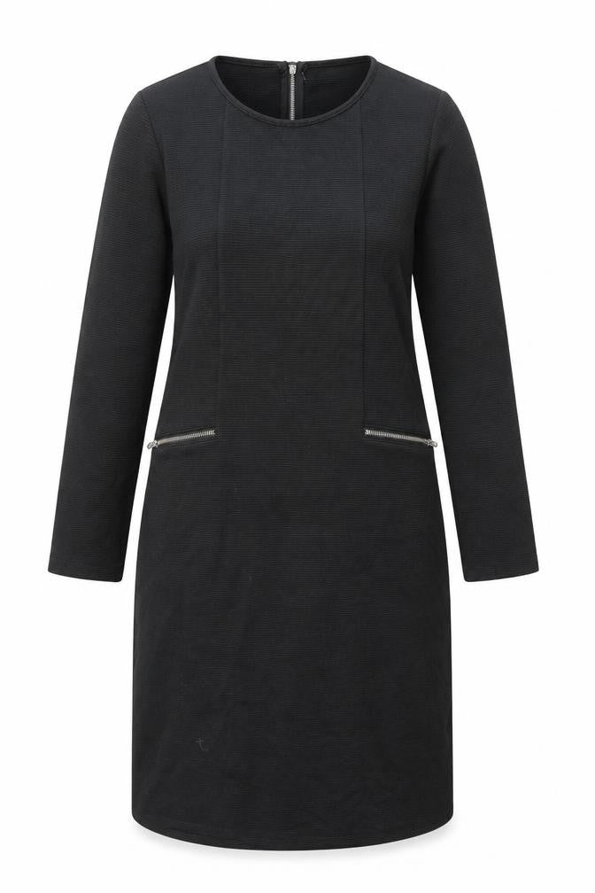 Thought Womens Black Shift Dress Size 10 Long Sleeve Cotton Blend