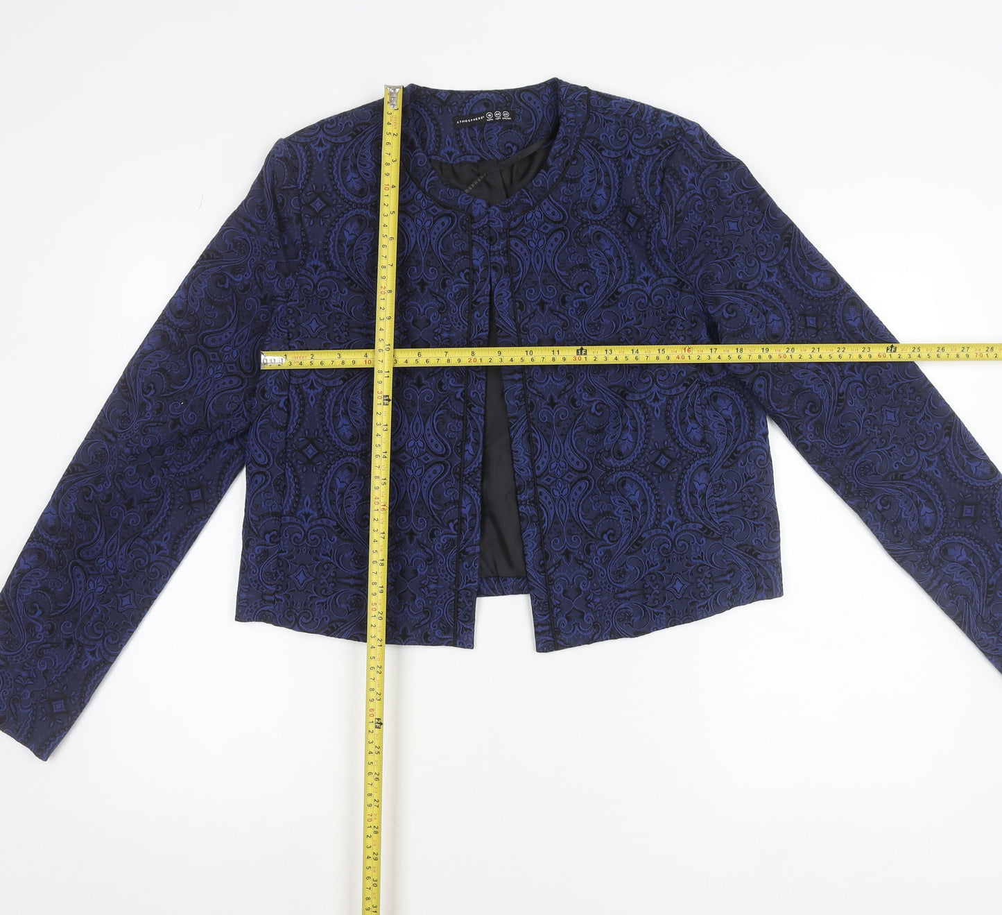 Atmosphere Women’s Blue Paisley Jacquard Suit Jacket Size 16