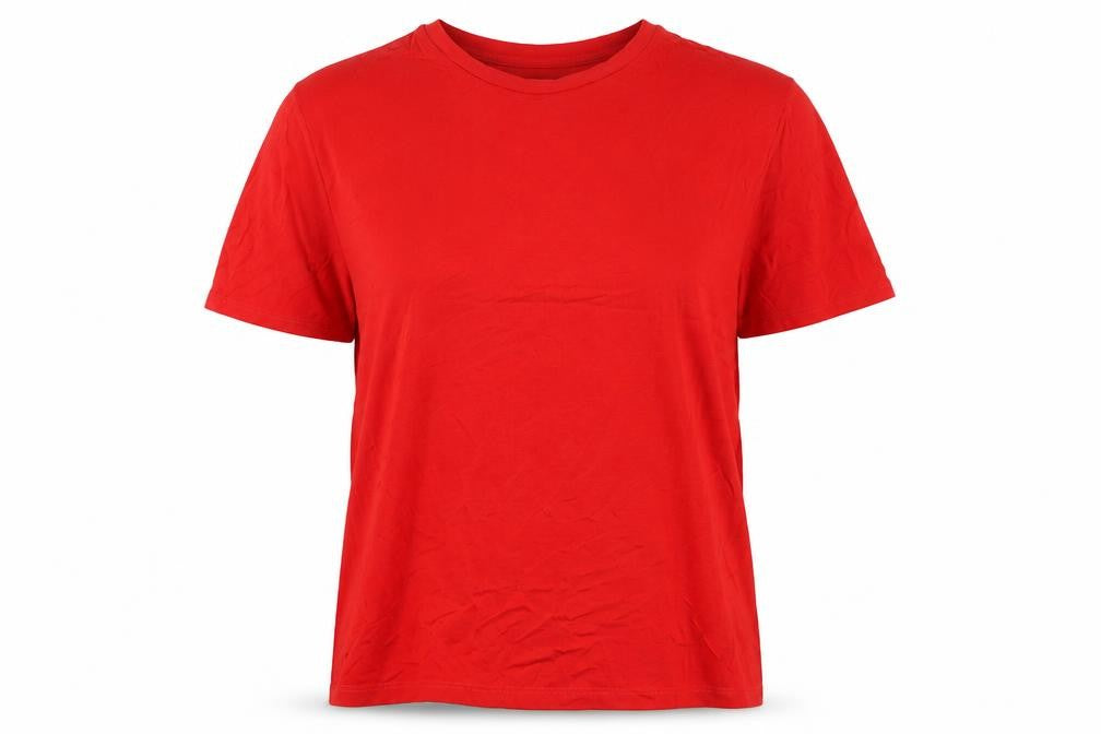 Zara Womens Red Viscose Basic T-Shirt Size M Short Sleeve