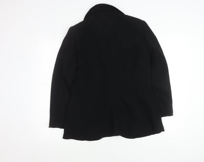 Close-up detail of Georges Rech women’s black, size UK 12, single breasted blazer jacket