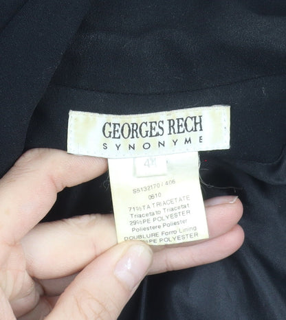 Brand and care label for Georges Rech women’s black, size UK 12, single breasted blazer jacket