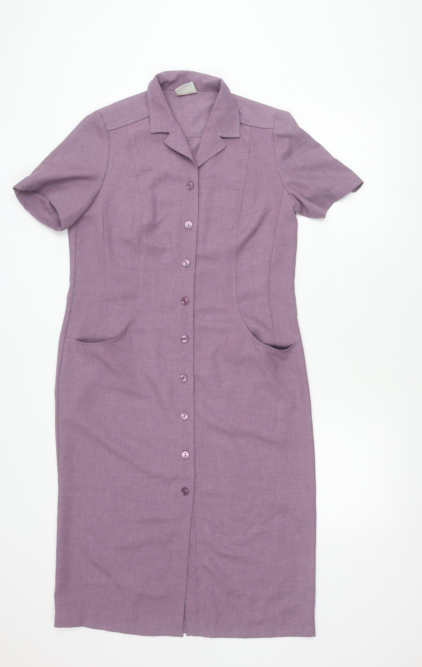 Eastex Women’s Purple Size 10 Shirt Dress Collared Short Sleeve