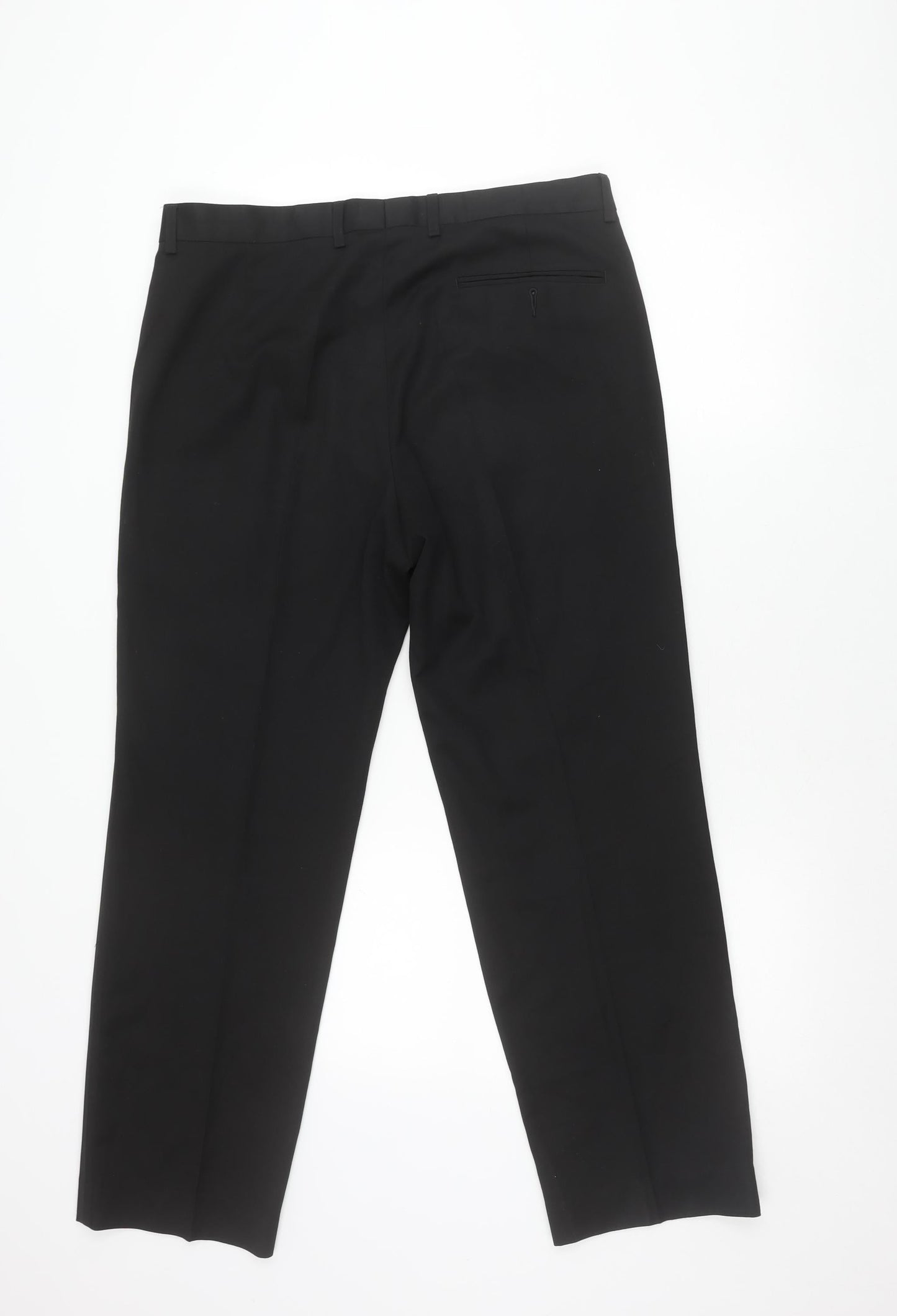 Marks and Spencer Mens Black Regular Fit Dress Pants 34W 29L