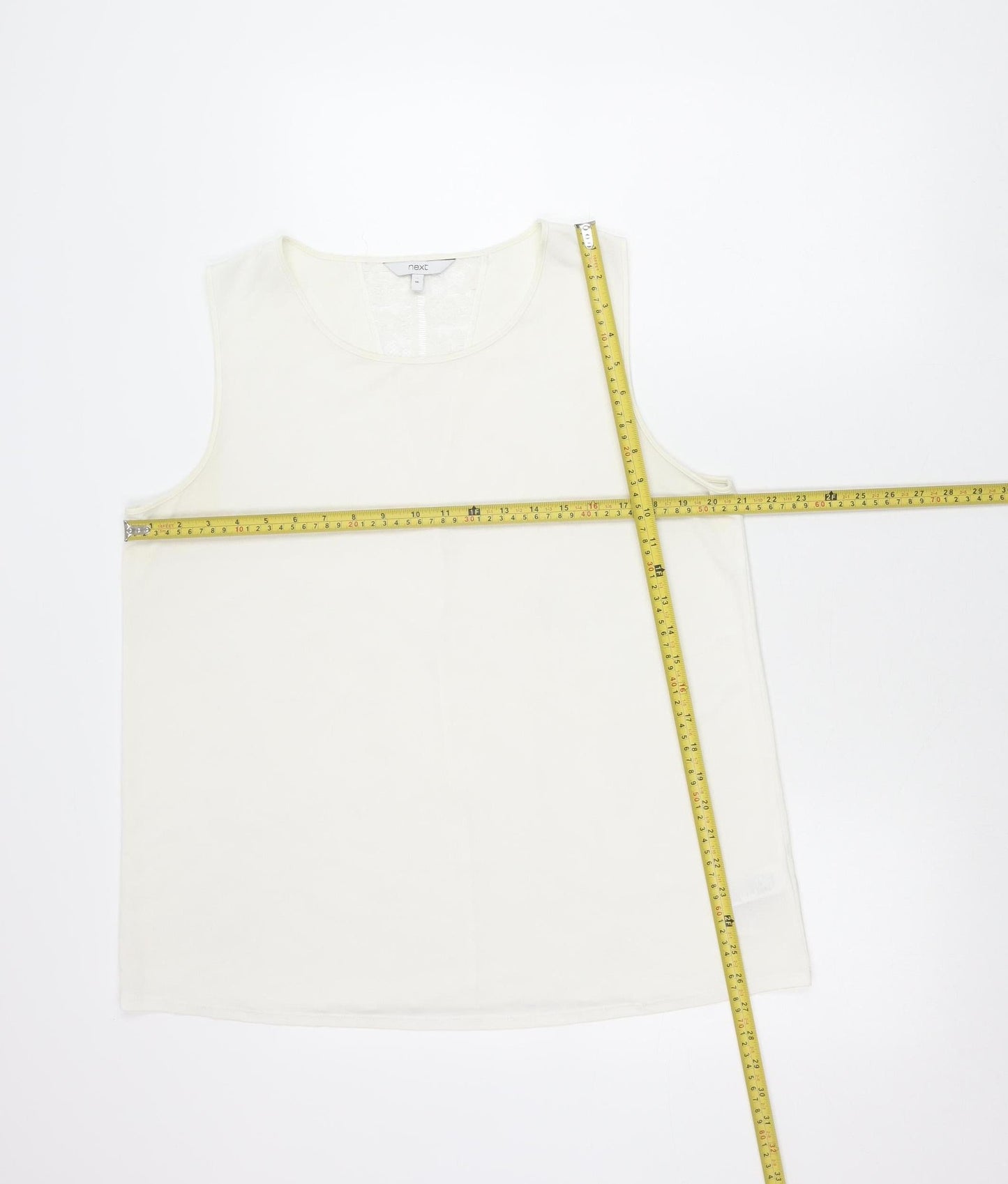 Next Women’s Ivory Lace Tank Top Size 16 Sleeveless Scoop Neck