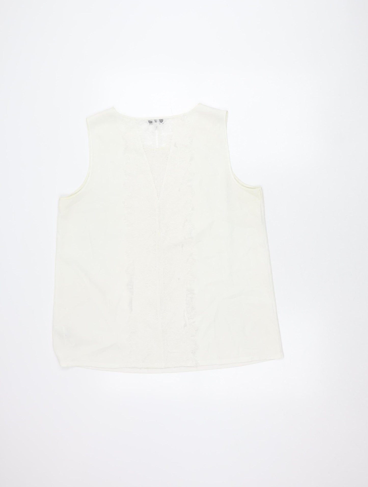 Next Women’s Ivory Lace Tank Top Size 16 Sleeveless Scoop Neck