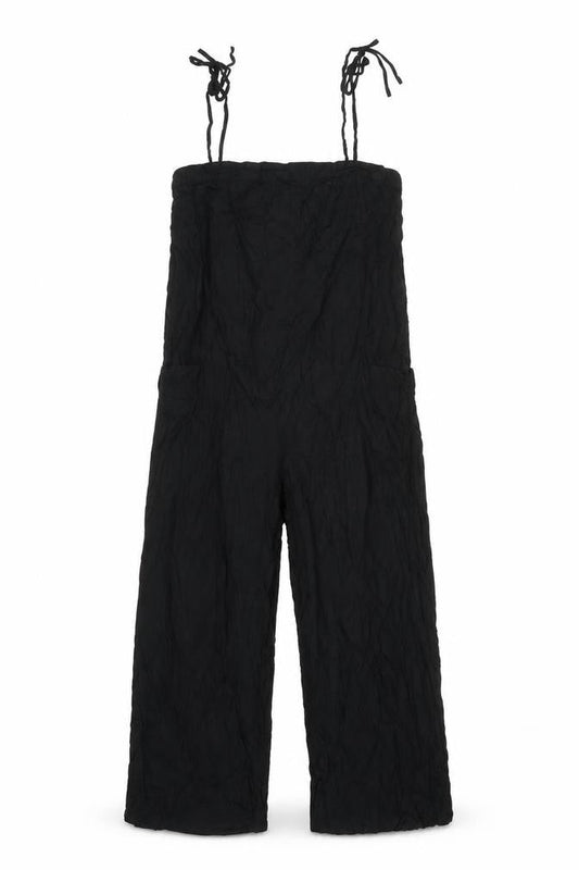 Front view of ASOS Women’s Black, size UK 10, Sleeveless Wide-Leg Viscose Jumpsuit