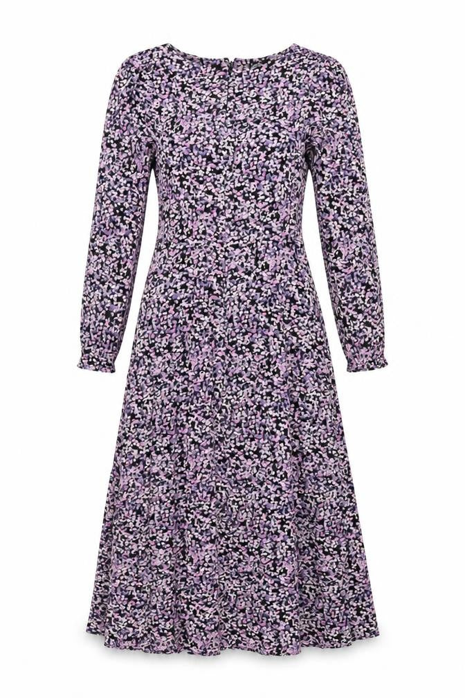 H&M Women’s Multicoloured Floral Midi Dress Size 8 V-Neck