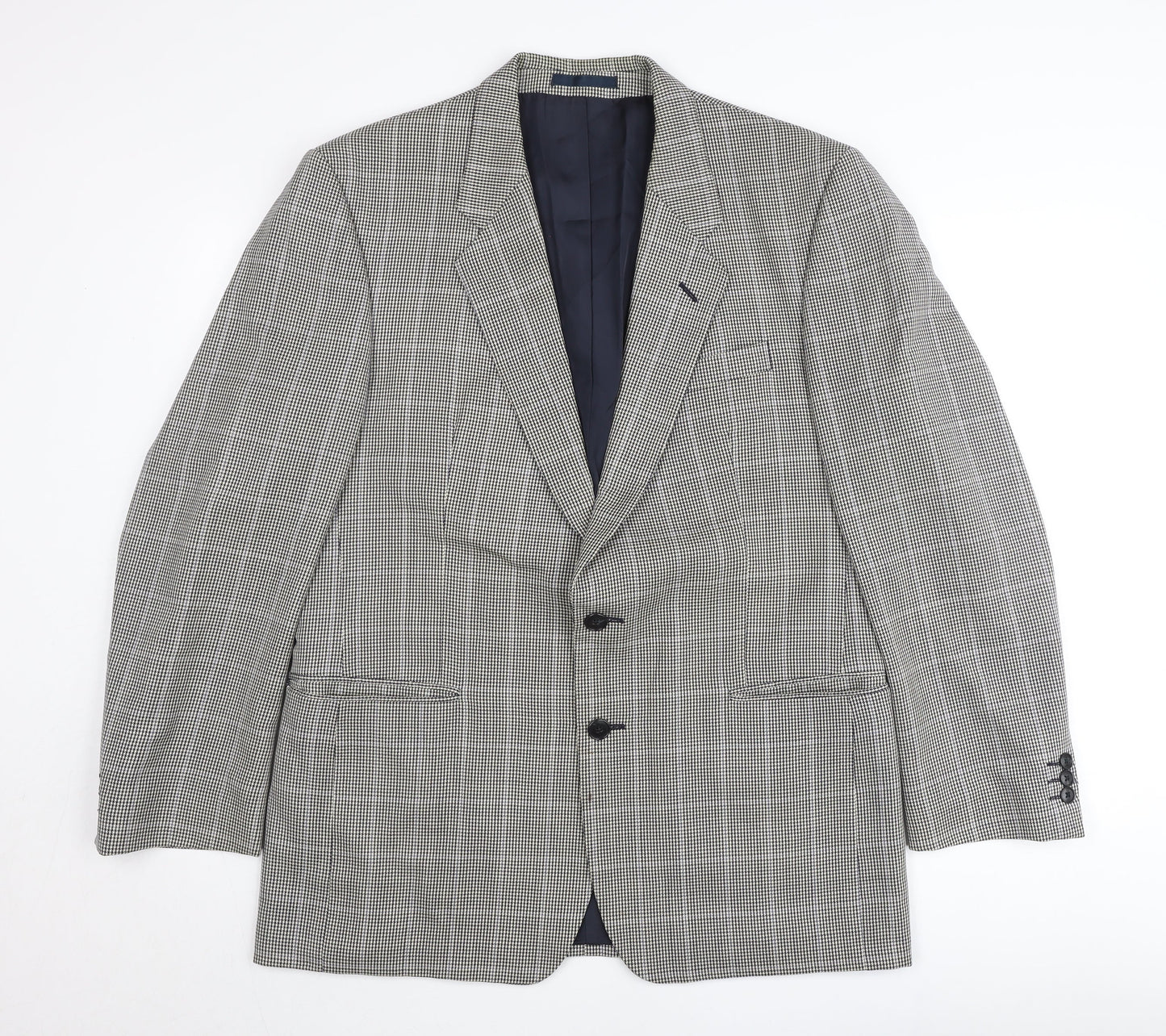 St Michael Mens Grey Wool Check Blazer Jacket 42R Regular