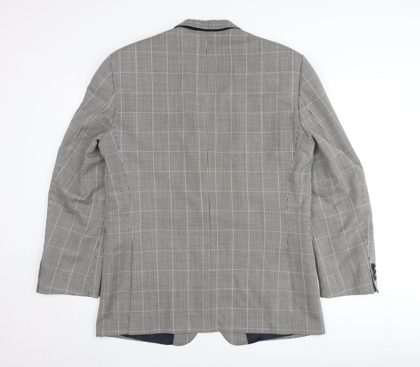 St Michael Mens Grey Wool Check Blazer Jacket 42R Regular