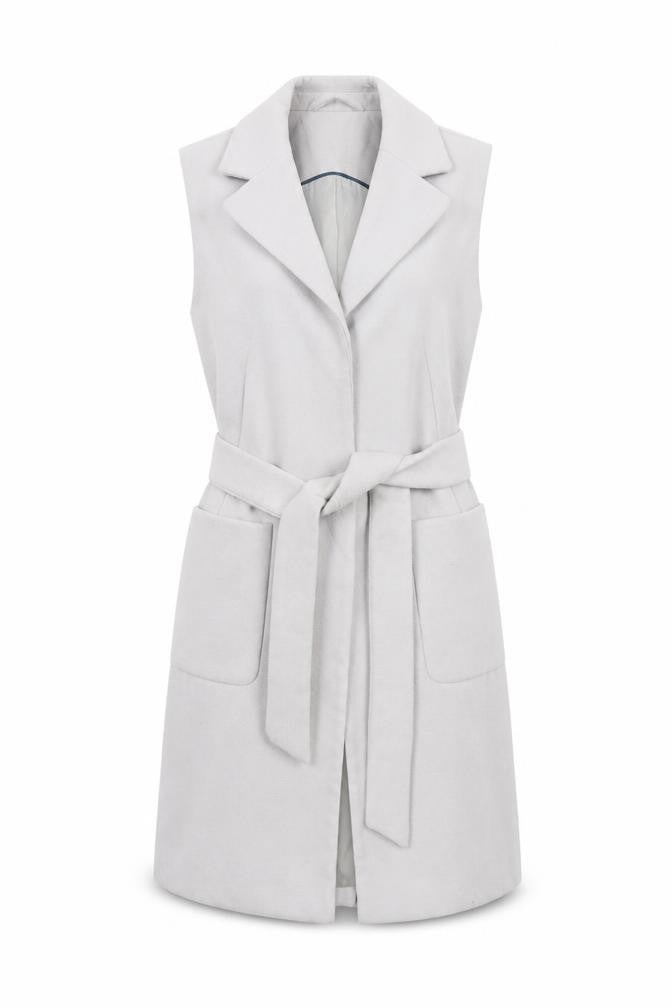 Topshop Women’s Grey Sleeveless Belted Waistcoat UK 6