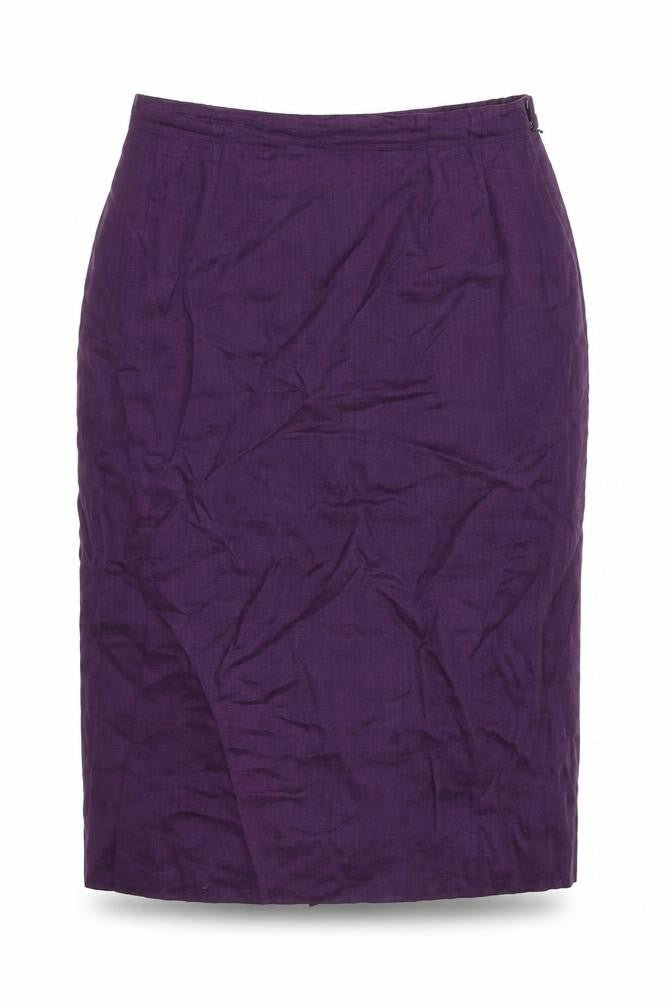 Penny Plain Women’s Purple Linen Pencil Skirt Size 14