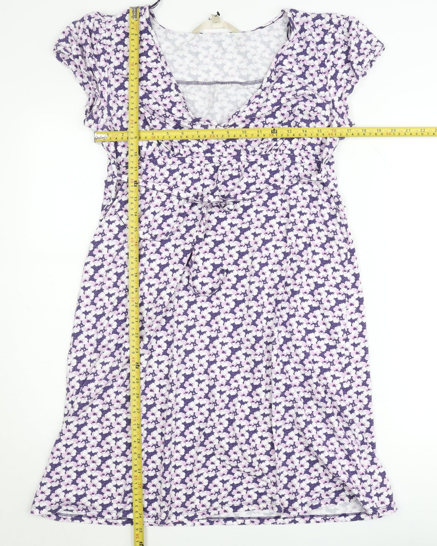 Mandalay Women’s Purple Floral Wrap Dress Size 14 Cotton Blend