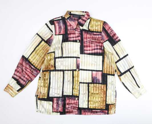 Your Sense Women’s Multicoloured Geometric Button-Up Shirt Size 18