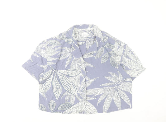 Tu Women’s Purple Floral Pyjama Shirt Top Size 12 Viscose