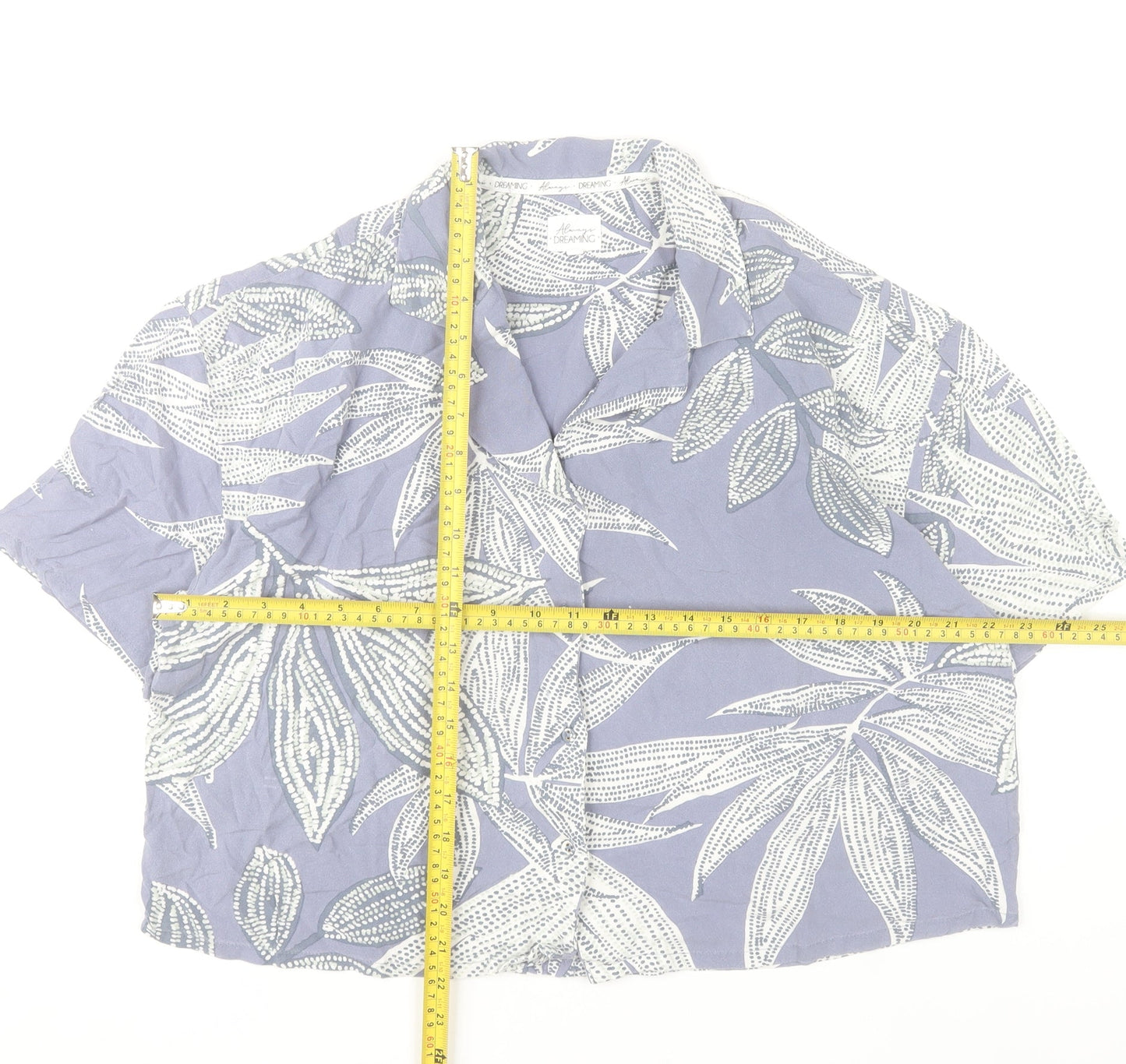 Tu Women’s Purple Floral Pyjama Shirt Top Size 12 Viscose