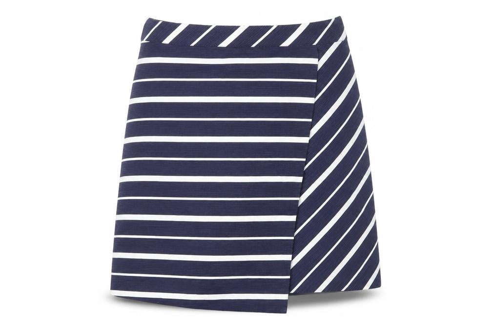 Warehouse Women’s Blue Striped Cotton Pencil Skirt Size 6