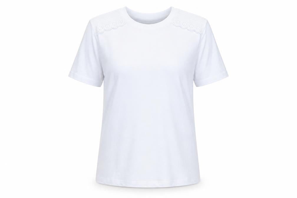 Marks & Spencer Womens Pale Blue T-Shirt Size 10 Cotton Embroidered