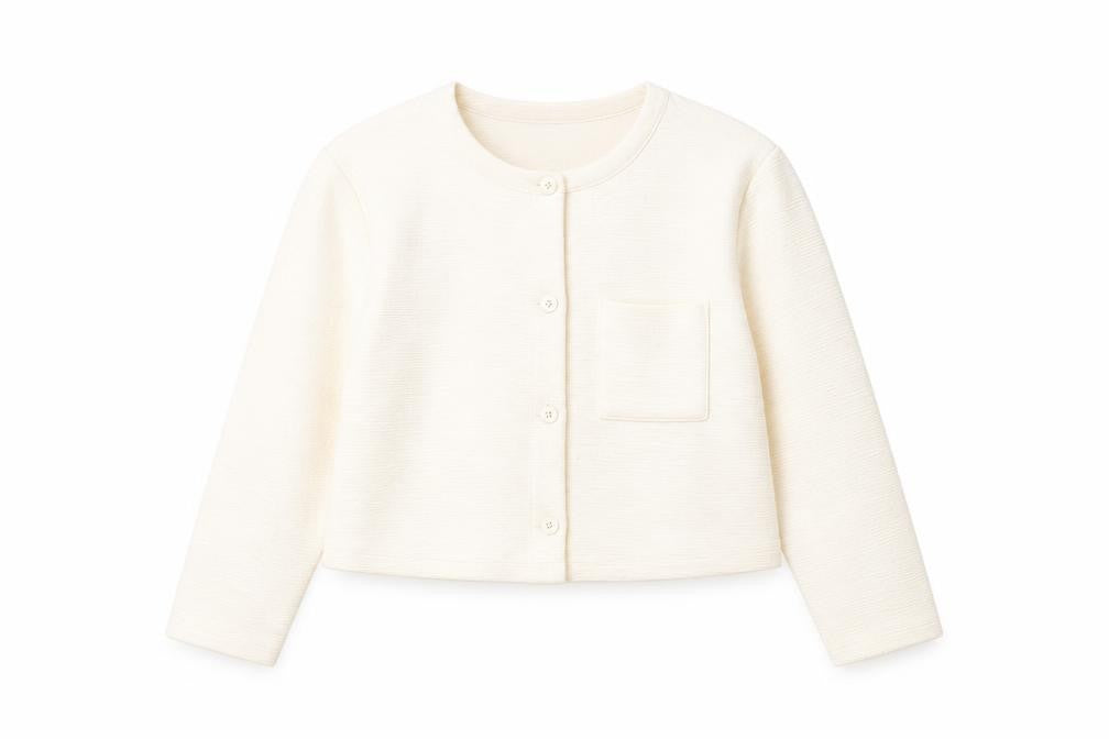 & Other Stories Women Ivory Cotton Cropped Jacket Size 14