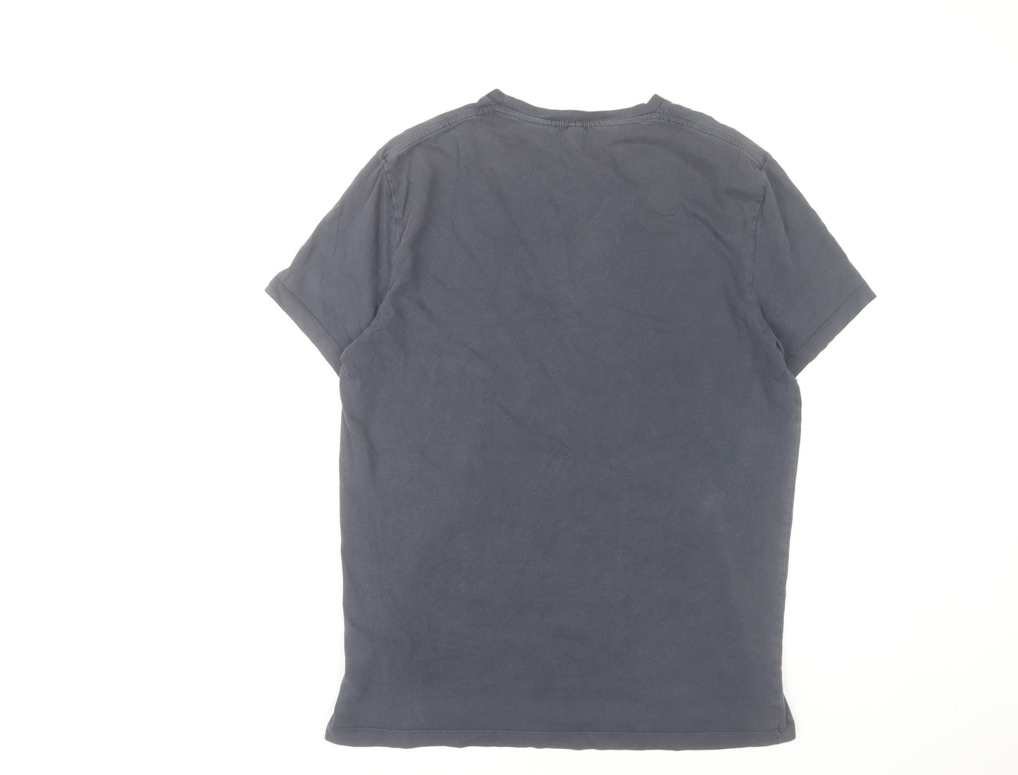 Jack Wills Men Grey Small Cotton Crew Neck Short Sleeve T-Shirt