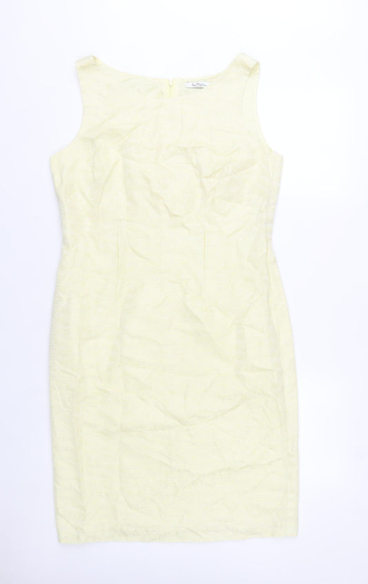 Vera Mont Women’s Yellow Sleeveless Sheath Dress Size 16