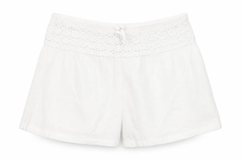 Marks & Spencer Girls White Cotton Lace Trim Shorts Size 10-11Y