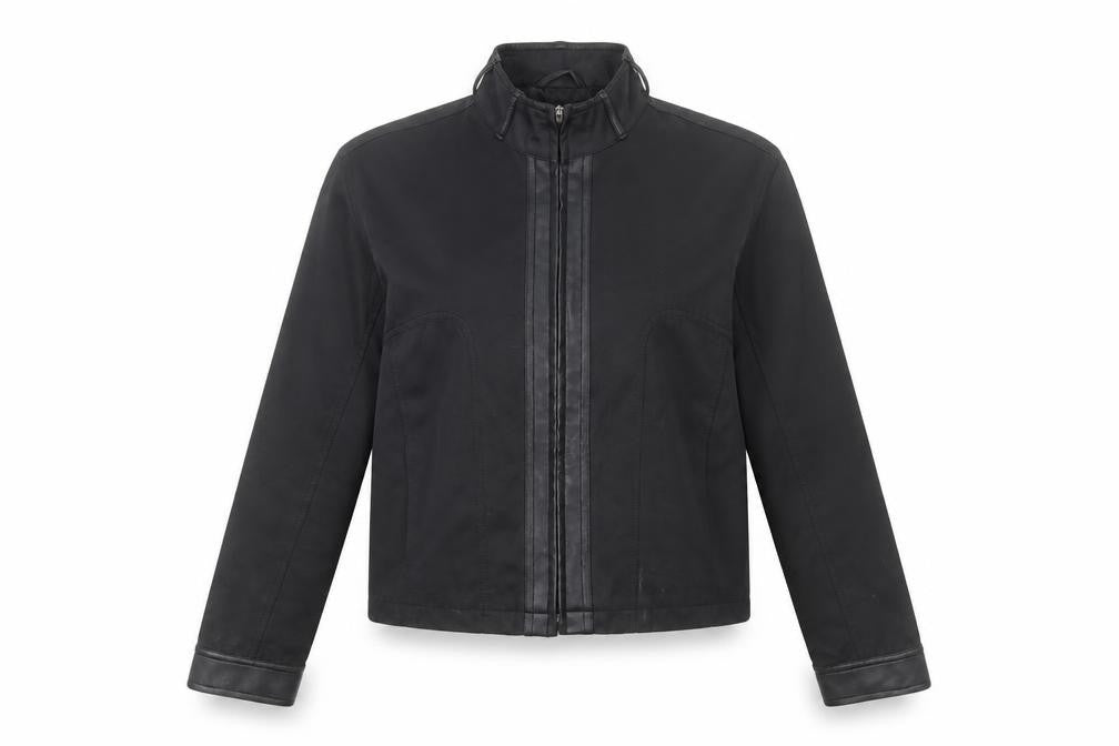 DNM Womens Black Size 14 Cropped Zip Up Jacket Classic Style