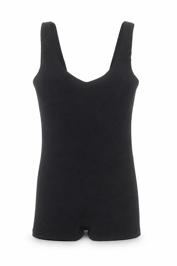 ASOS DESIGN Women Black One Size Stretch Knit Playsuit