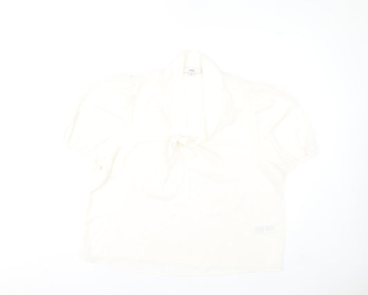 Marks and Spencer Women’s Ivory Blouse Size 18 Puff Sleeve Tie Neck