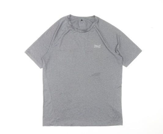 Everlast Mens Grey L Regular Fit Polyester Gym Training T-Shirt