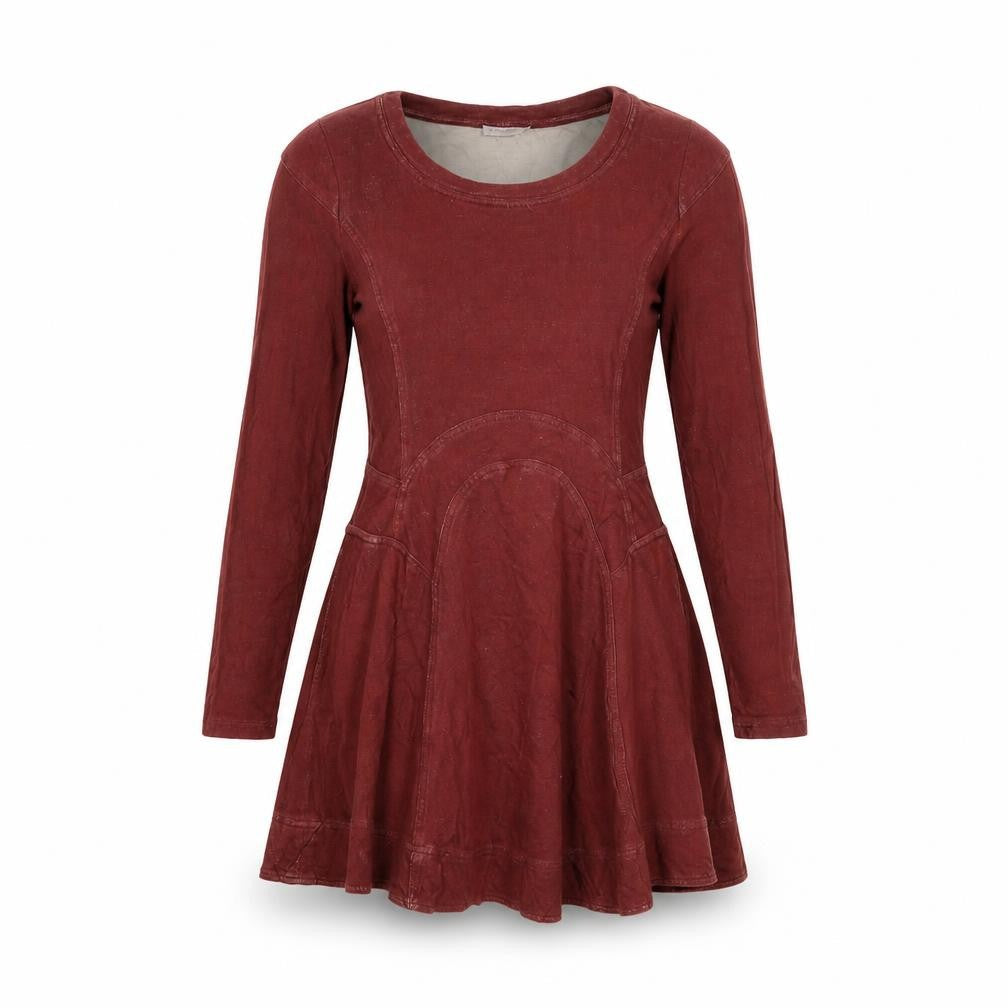 Whistles Women’s Red Cotton Skater Dress Size 12 Long Sleeve