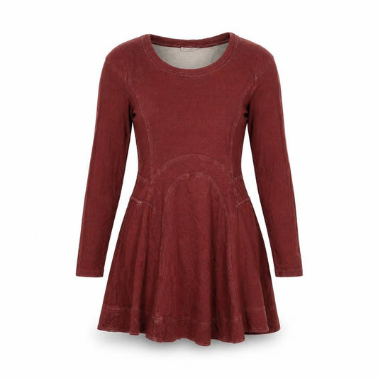 Whistles Women’s Red Cotton Skater Dress Size 12 Long Sleeve
