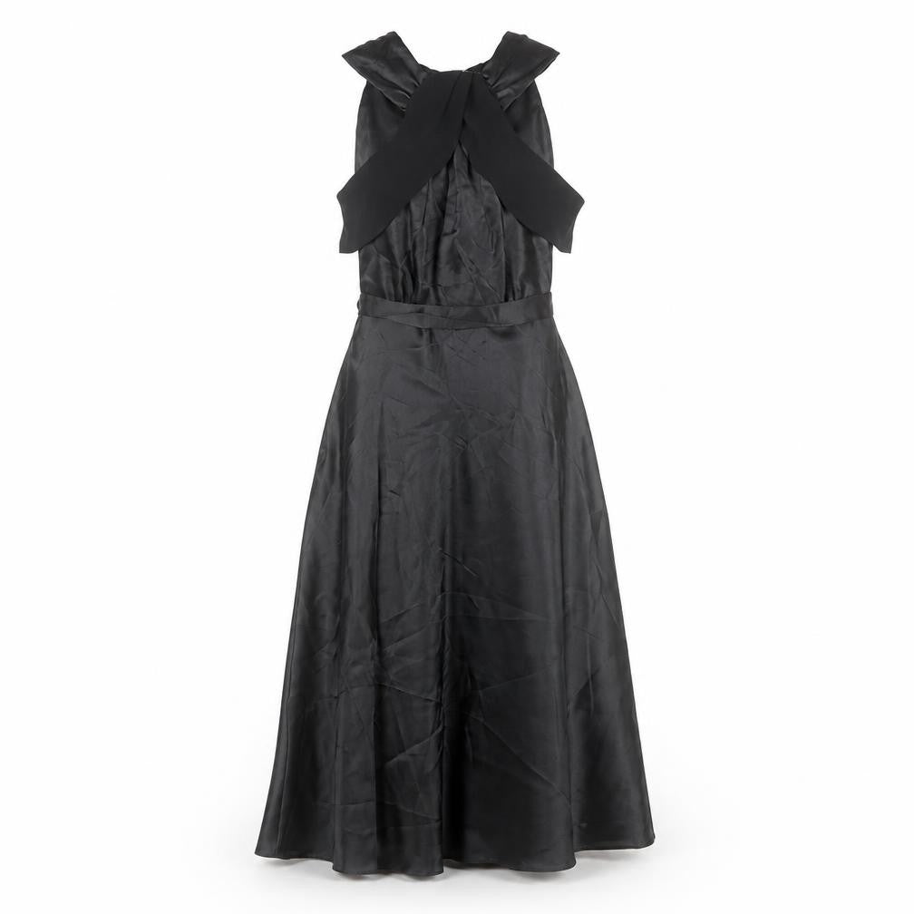 Dorothy Perkins Women’s Black Size 6 Midi Fit & Flare Halter Dress