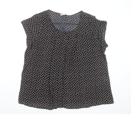 Louche Womens Blue Polka Dot Blouse Size 14 Sleeveless Casual Top