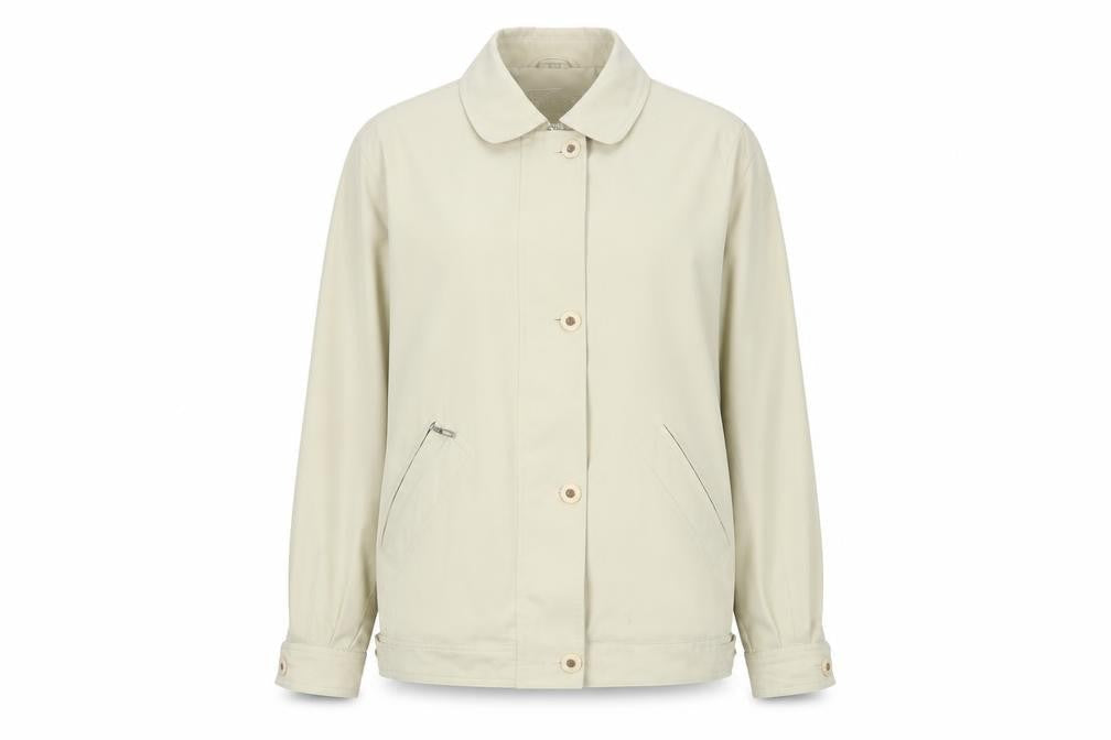 Finesse Women's Beige Size 14 Classic Mid-Length Jacket