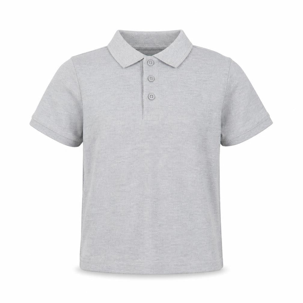 Slazenger Boys Grey Polo Shirt 7-8 Years Short Sleeve School Casual