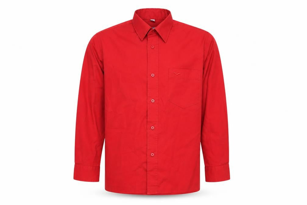 Hunter Boys Red Button-Up Long Sleeve Shirt Size 12 Years Polyester Cotton