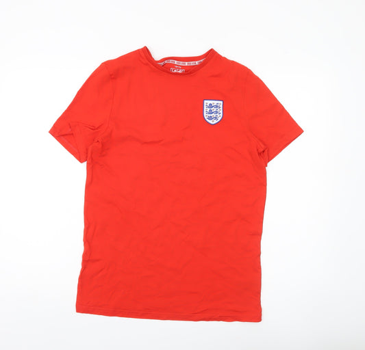 England FA Boys Red Cotton Football T-Shirt 13-14 Years Short Sleeve