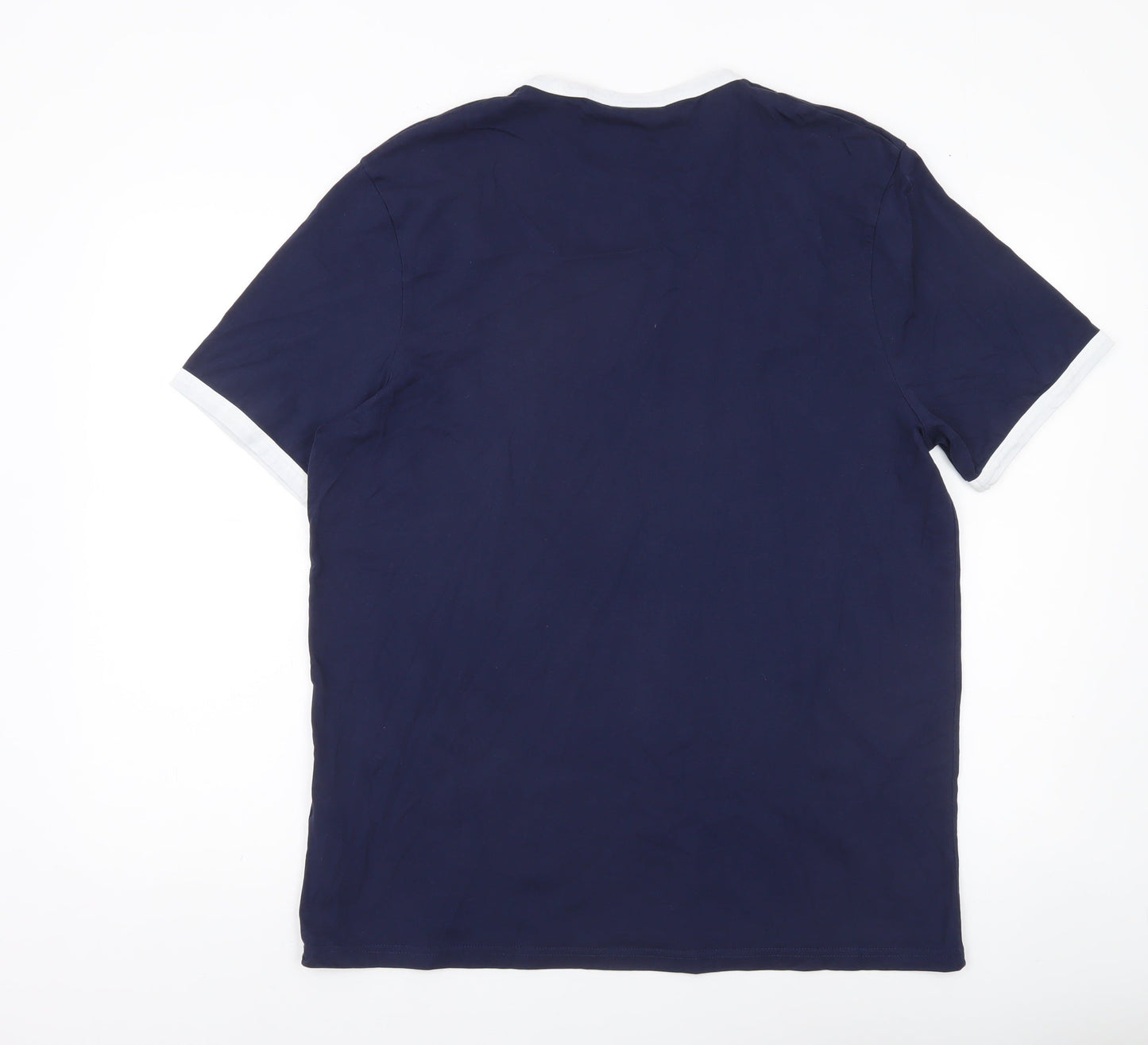 Lyle & Scott Men's Blue Crew Neck Short Sleeve T-Shirt Size L
