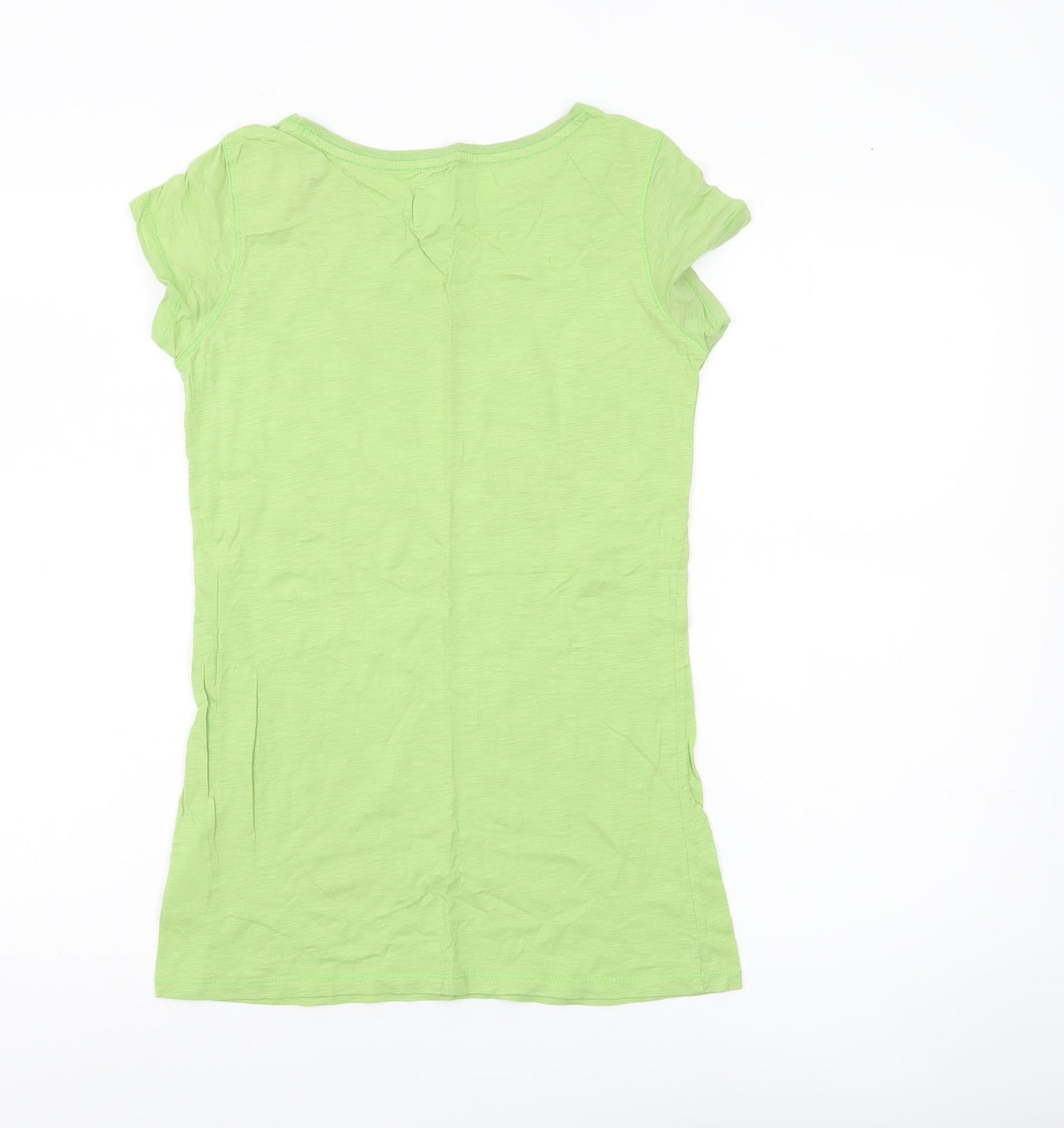 H&M Girls Green Graphic Print Cotton T-Shirt - Age 11 Years